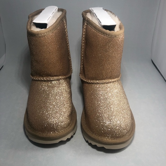 Ugg Kids Classic Short Gold Glitter Boot